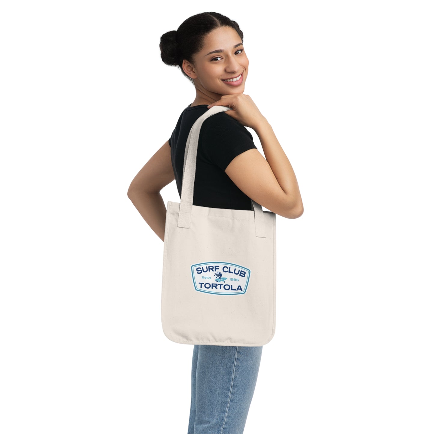 "Surf Club Tortola” Organic Canvas Tote Bag