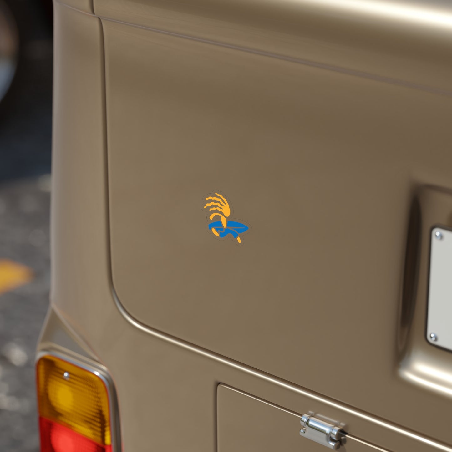 "Surfer Dude" (Solid Blue) Transparent Outdoor Die-Cut Sticker