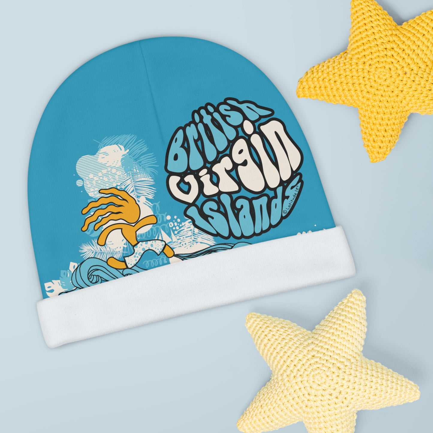 "L18º Surfer Dude" Baby Beanie (Blue)