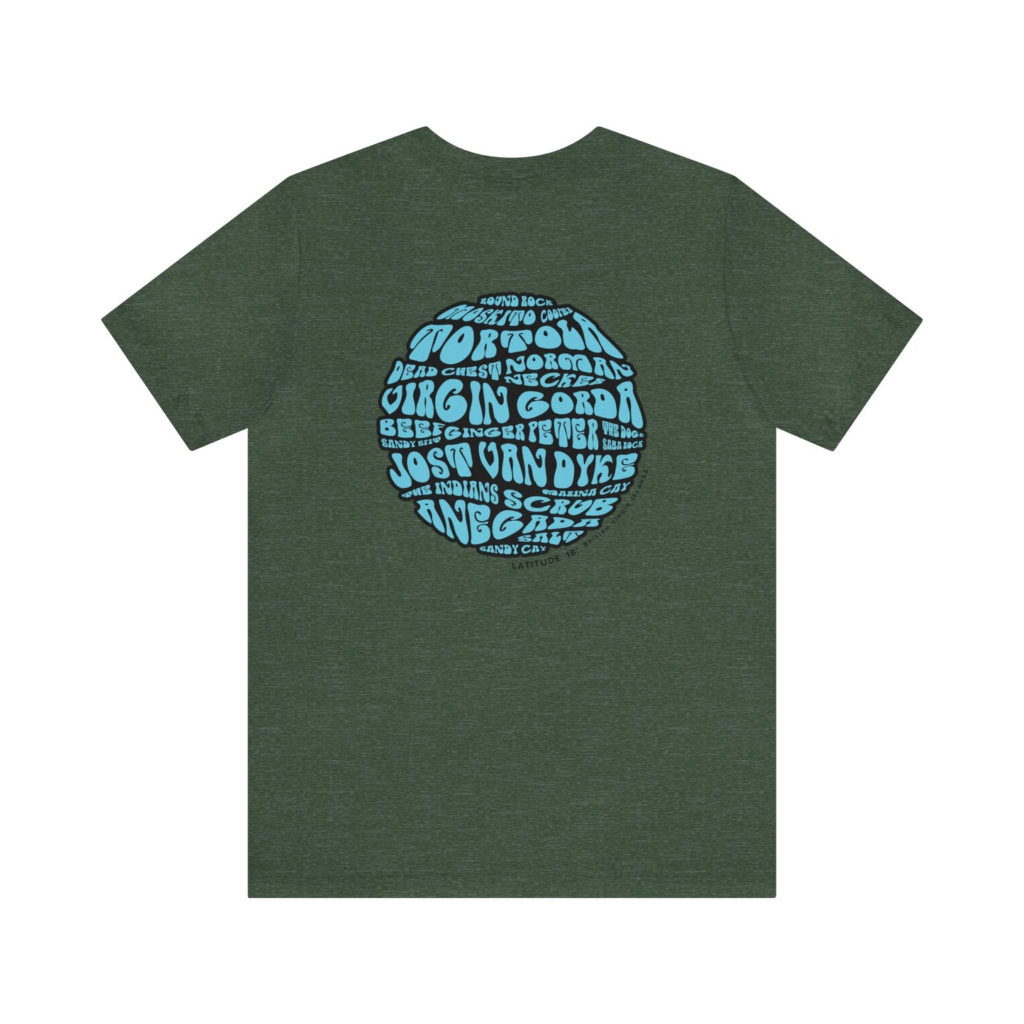 "BVI Bubble - Island Names" (Outline) Unisex S/S Tee