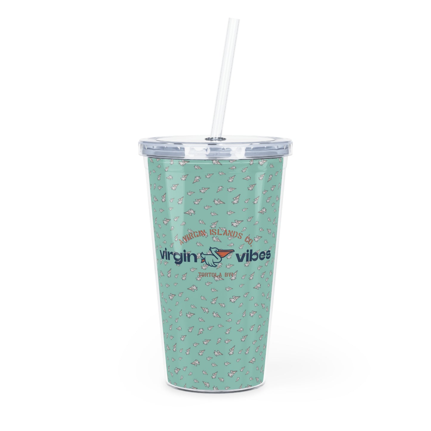 "Virgin Vibes | BVI" Plastic Tumbler w/ Straw 20oz