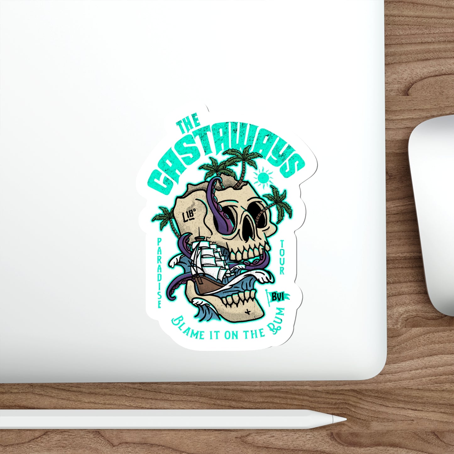 "The Castaways" (White) Die-Cut Sticker