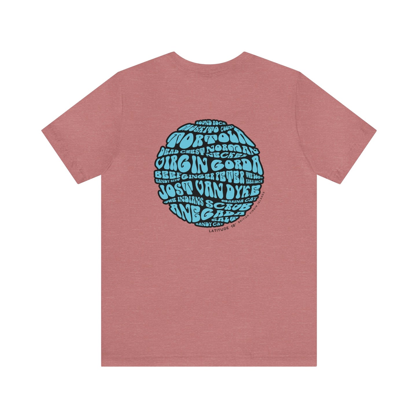 "BVI Bubble - Island Names" (Outline) Unisex S/S Tee