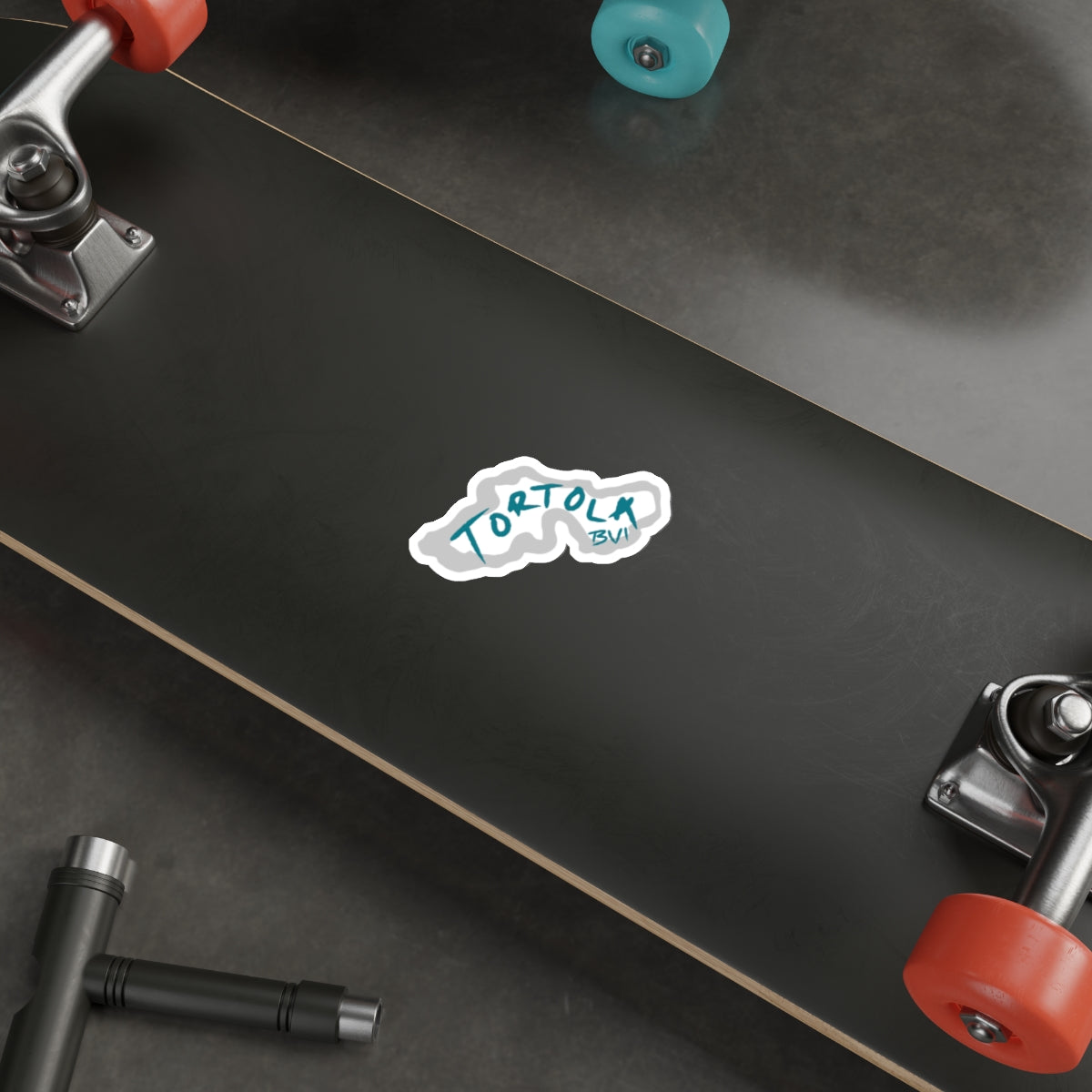 "Tortola Outline" (Teal) Die-Cut Sticker