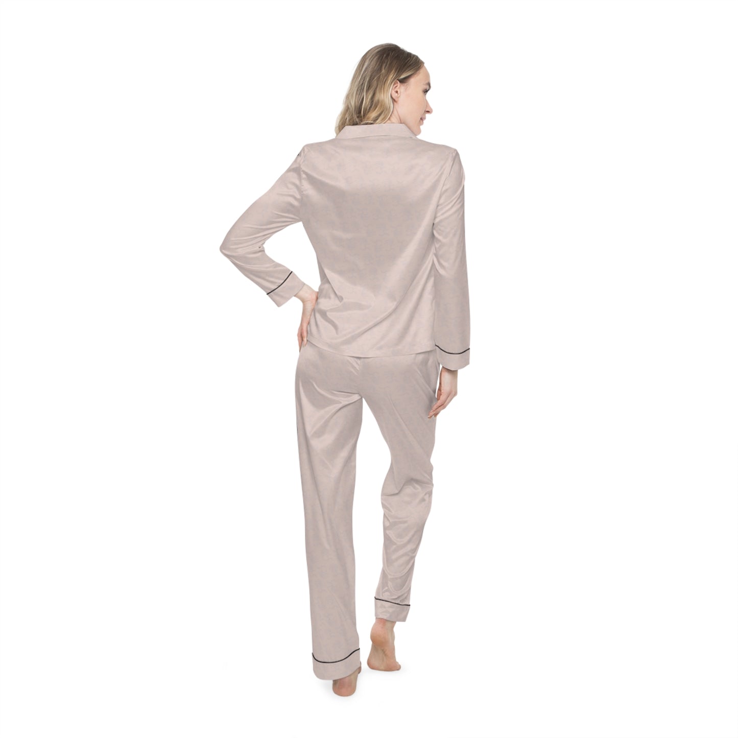 "Surf Club Tortola" Women's Satin Pajamas (Champagne)