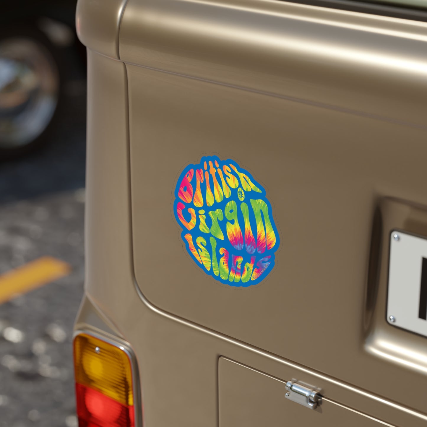 "BVI Tie-Dye" Transparent Outdoor Die-Cut Sticker