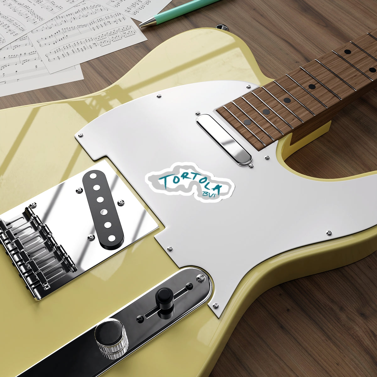 "Tortola Outline" (Teal) Die-Cut Sticker