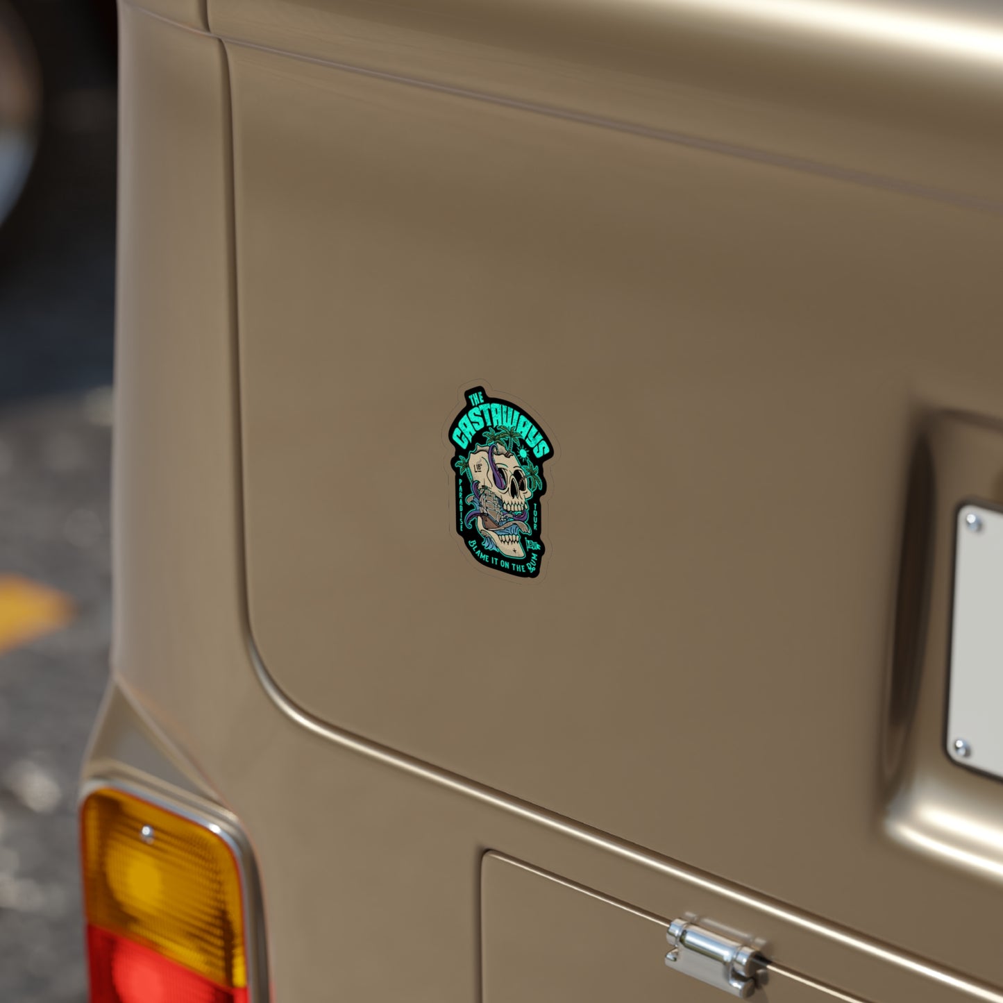 "The Castaways" (Black) Transparent Outdoor Die-Cut Sticker