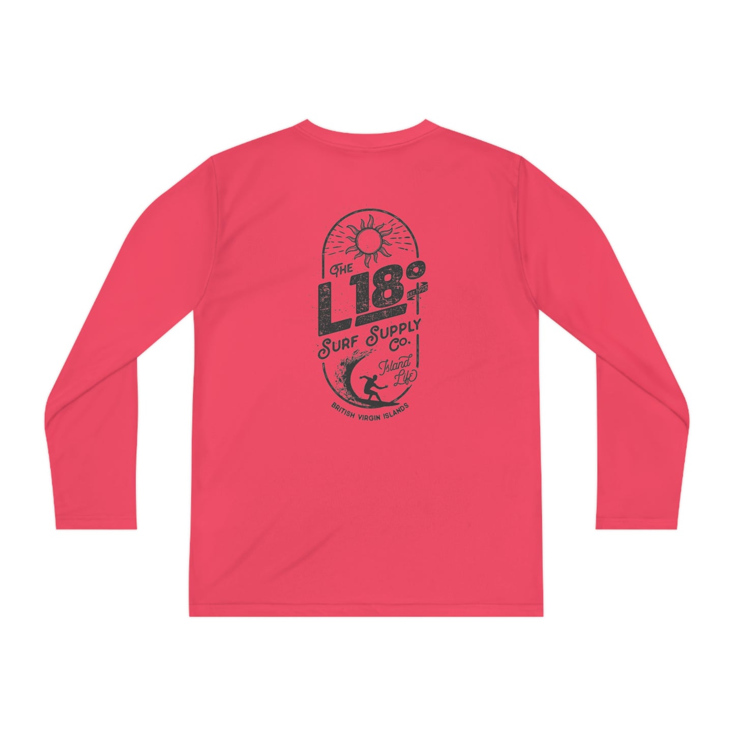 "L18º Surf Supply Co. | Surfing the Line" Youth L/S Performance Tee