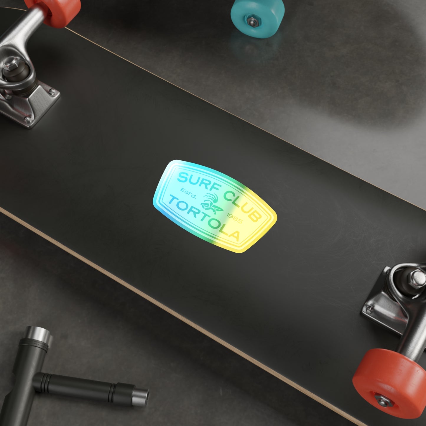 “Surf Club Tortola” Holographic Die-cut Sticker
