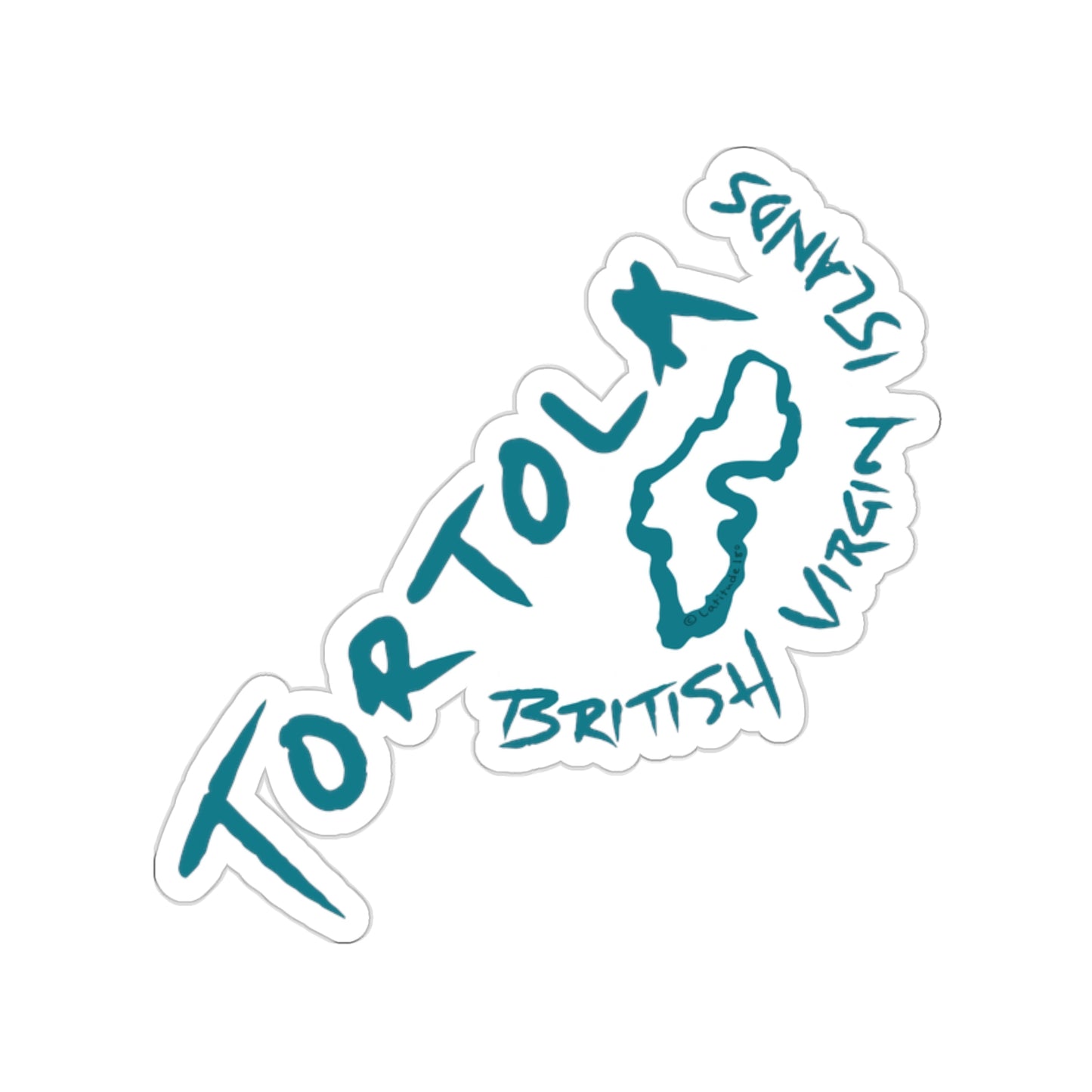 “Tortola - BVI” (Handwritten) Die-Cut Sticker