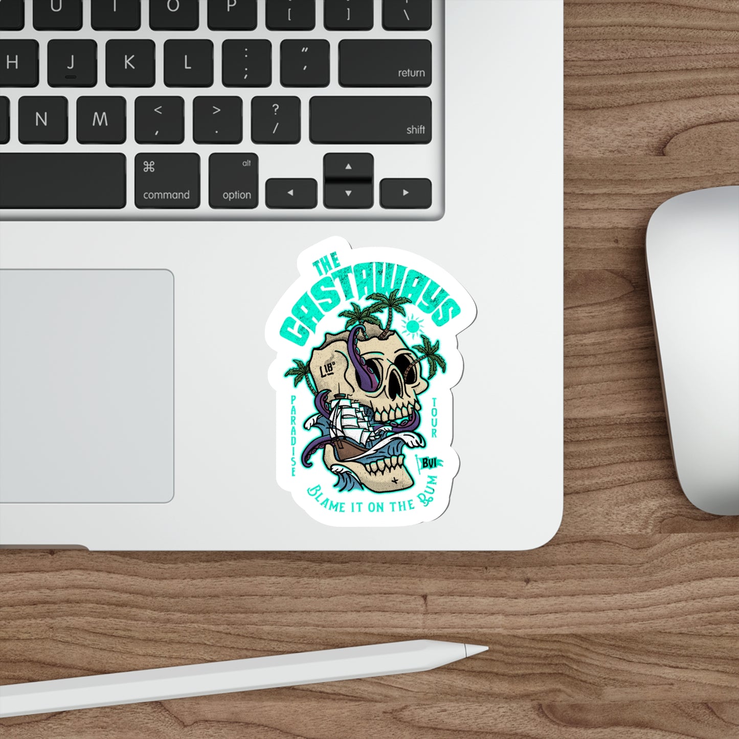 "The Castaways" (White) Die-Cut Sticker
