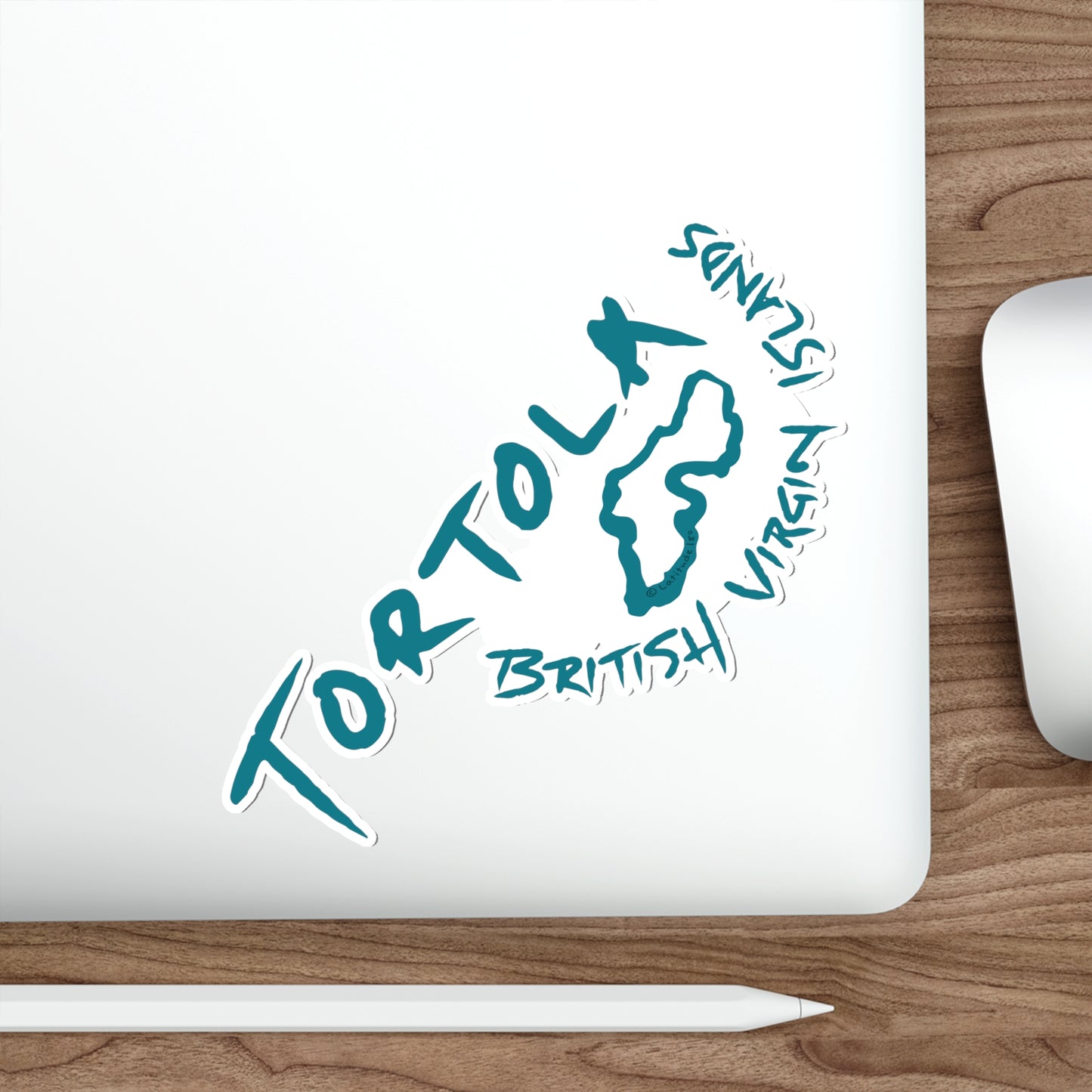 “Tortola - BVI” (Handwritten) Die-Cut Sticker