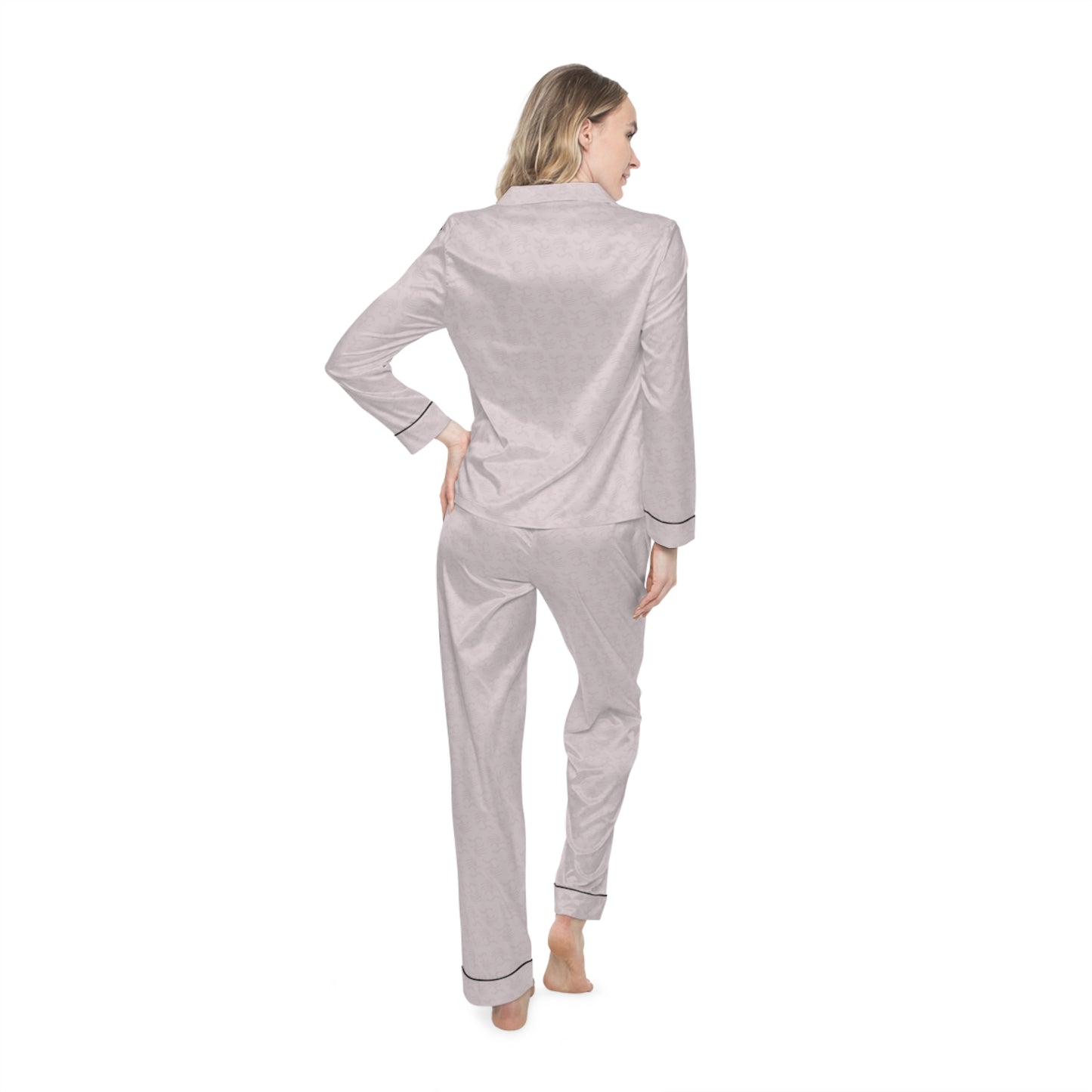 "Surf Club Tortola" Women's Satin Pajamas (Soft Pink)