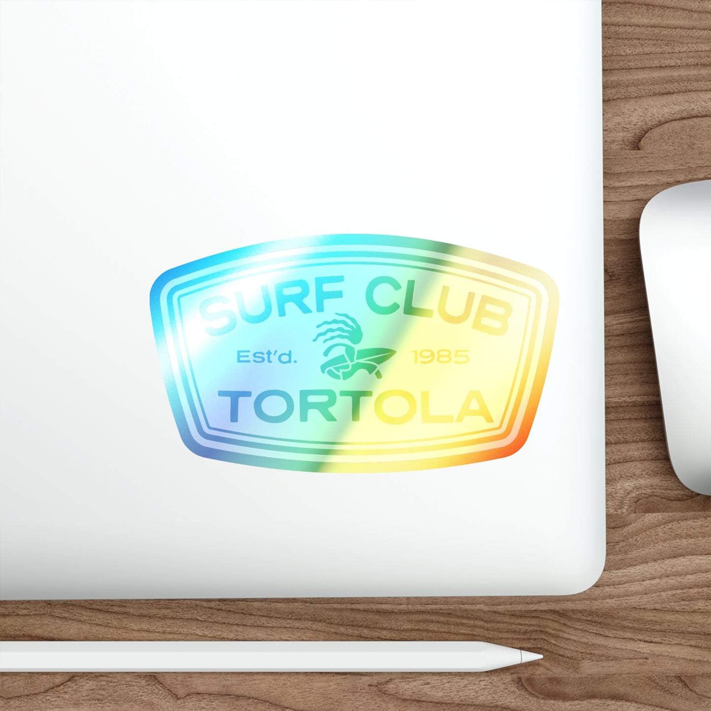 “Surf Club Tortola” Holographic Die-cut Sticker