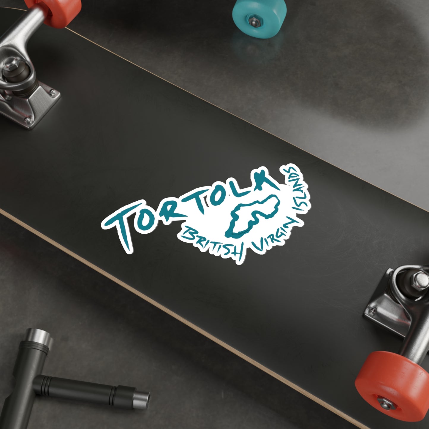 “Tortola - BVI” (Handwritten) Die-Cut Sticker