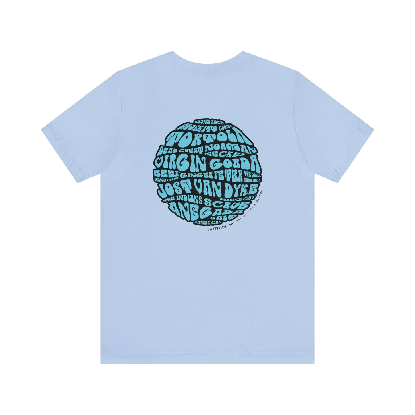"BVI Bubble - Island Names" (Outline) Unisex S/S Tee