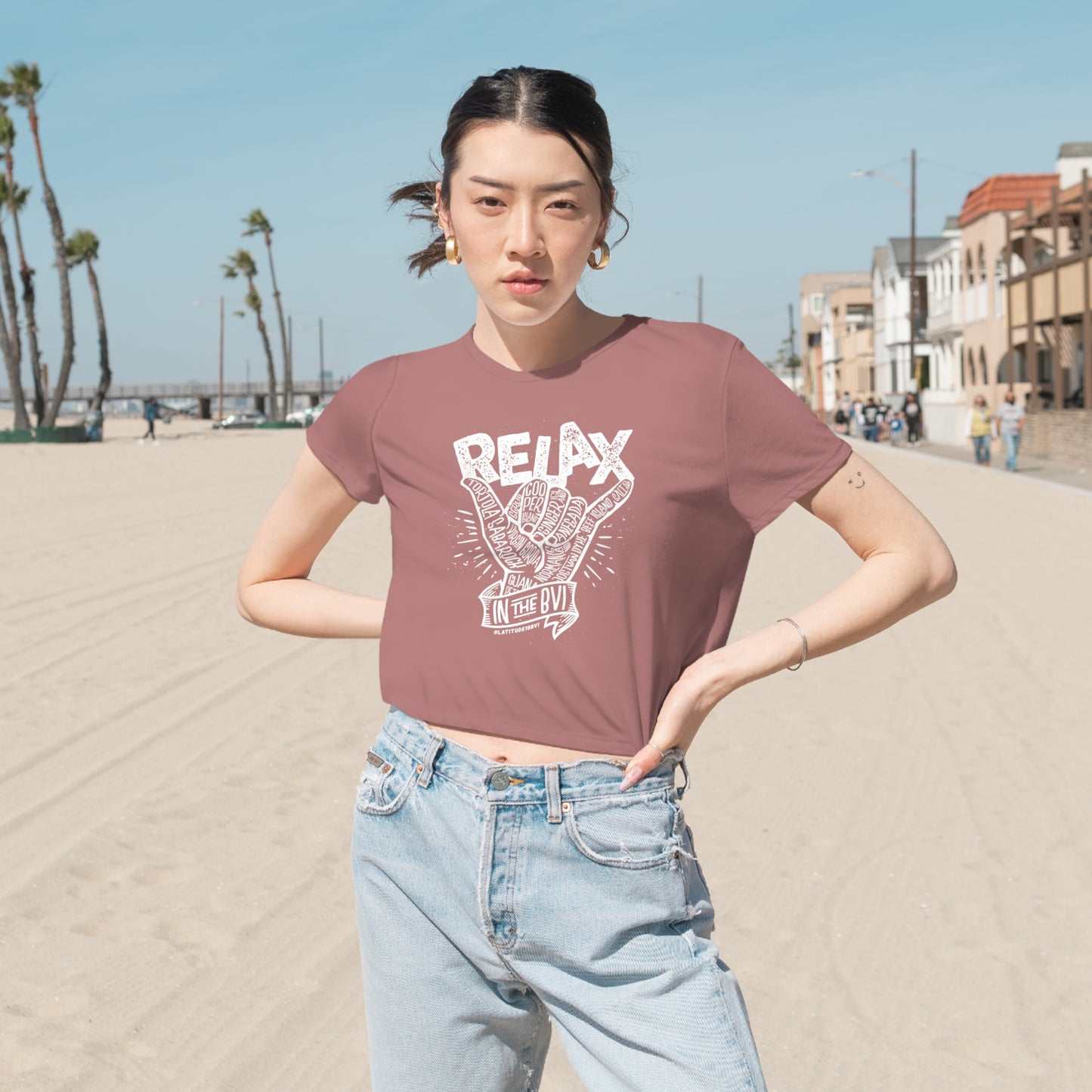 “Relax” Women's Flowy Cropped Tee