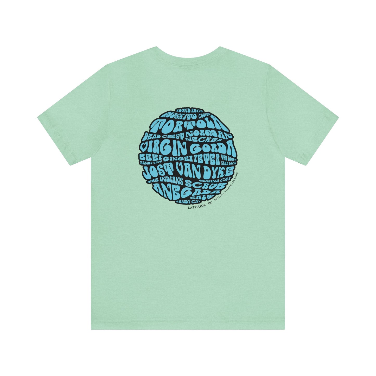 "BVI Bubble - Island Names" (Outline) Unisex S/S Tee