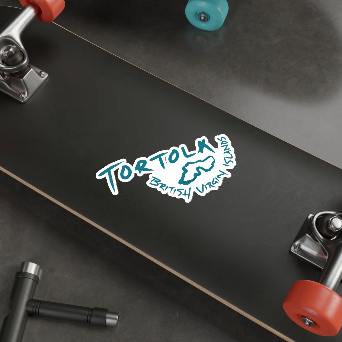 “Tortola - BVI” (Handwritten) Die-Cut Sticker