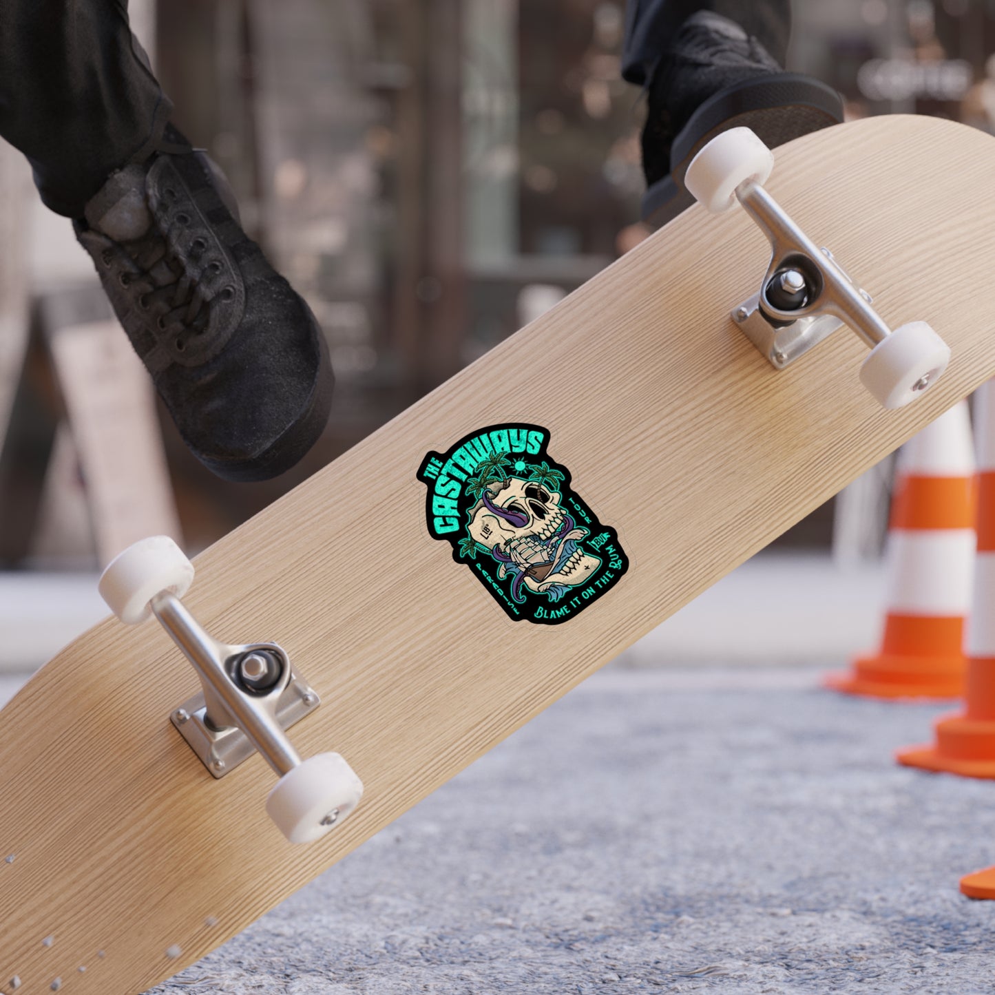 "The Castaways" (Black) Transparent Outdoor Die-Cut Sticker
