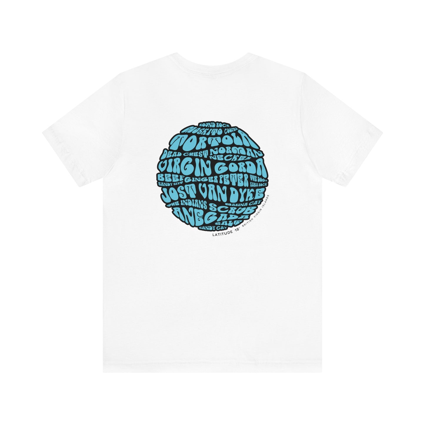 "BVI Bubble - Island Names" (Outline) Unisex S/S Tee