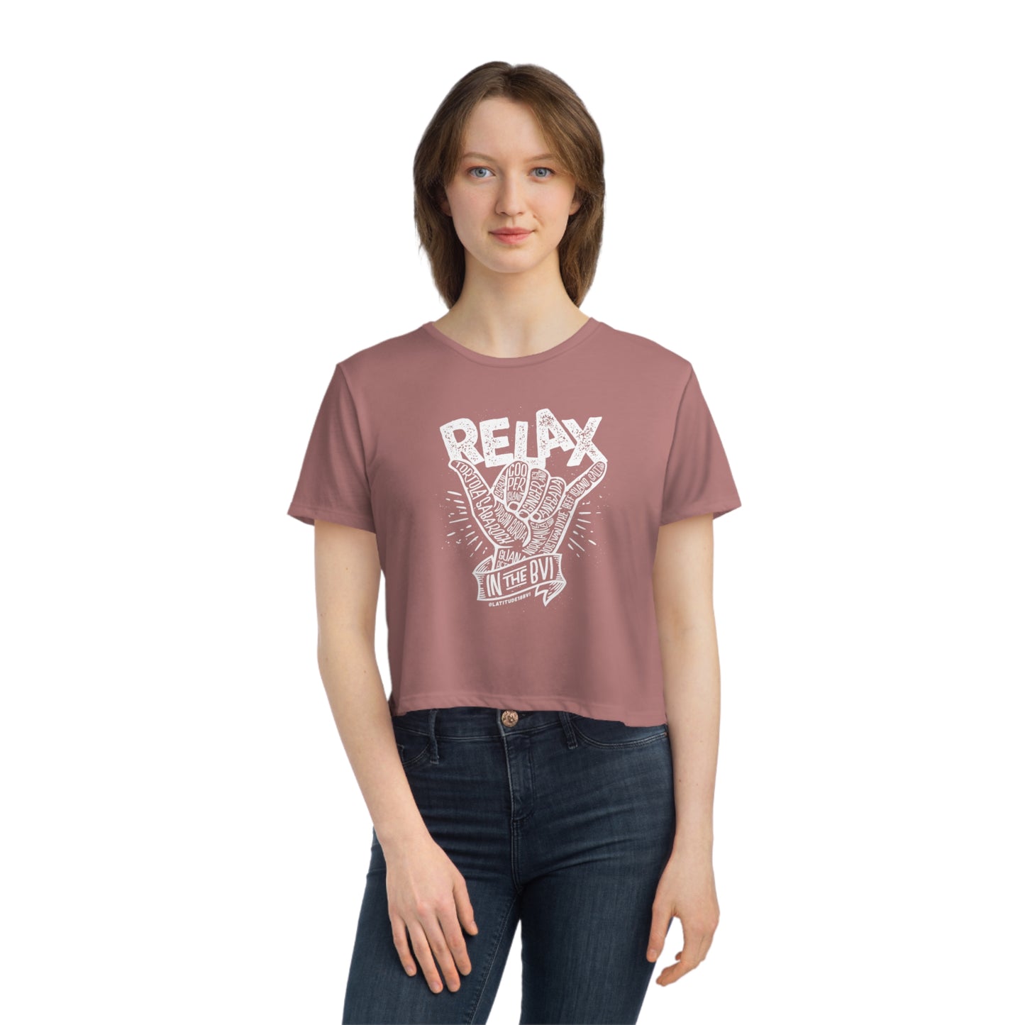 “Relax” Women's Flowy Cropped Tee