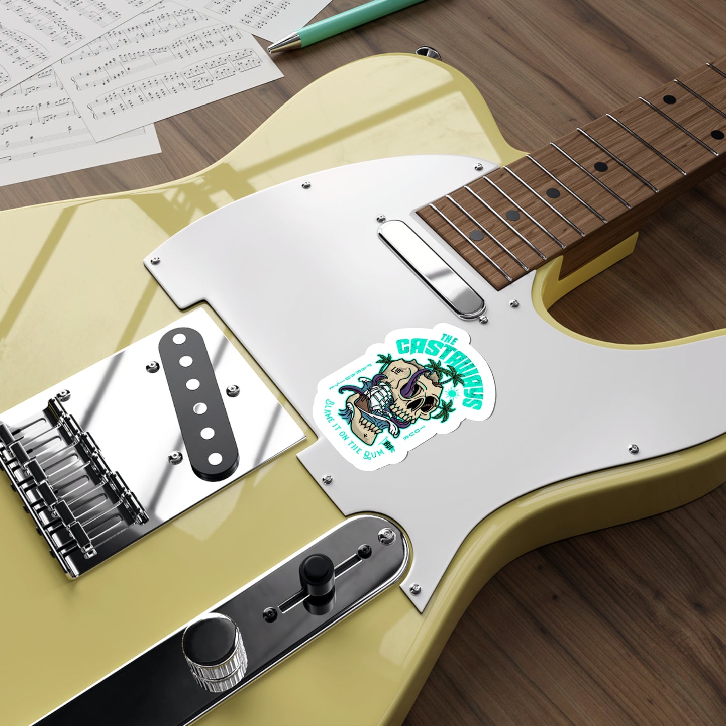 "The Castaways" (White) Die-Cut Sticker