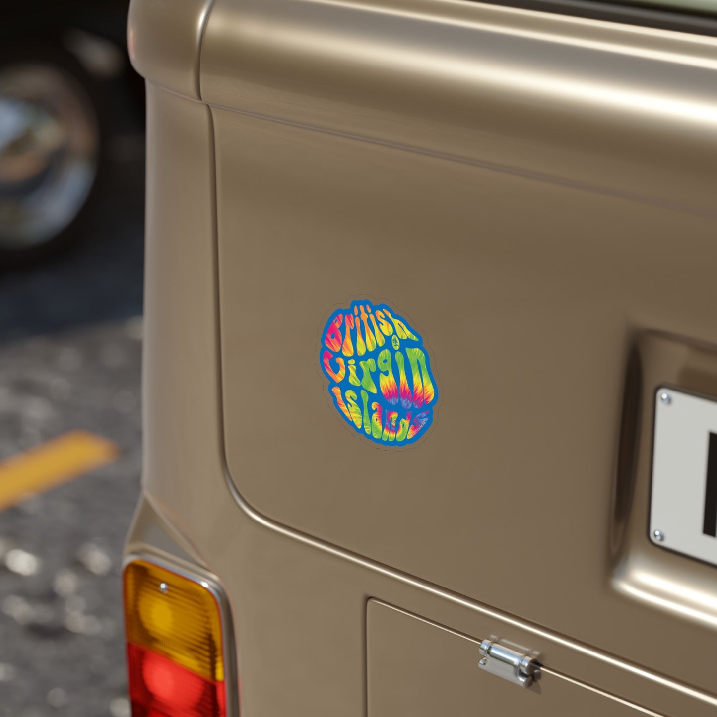 "BVI Tie-Dye" Transparent Outdoor Die-Cut Sticker