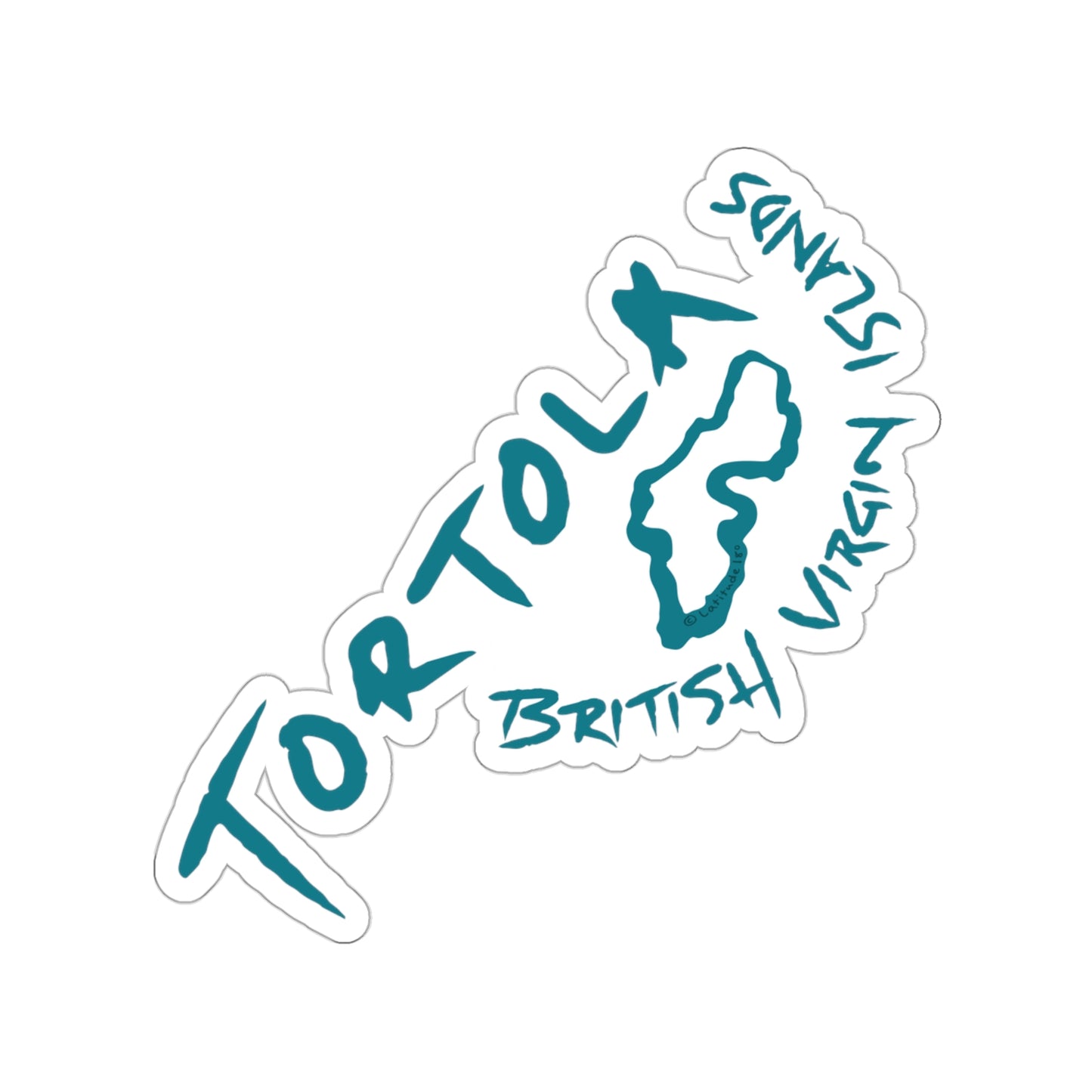 “Tortola - BVI” (Handwritten) Die-Cut Sticker