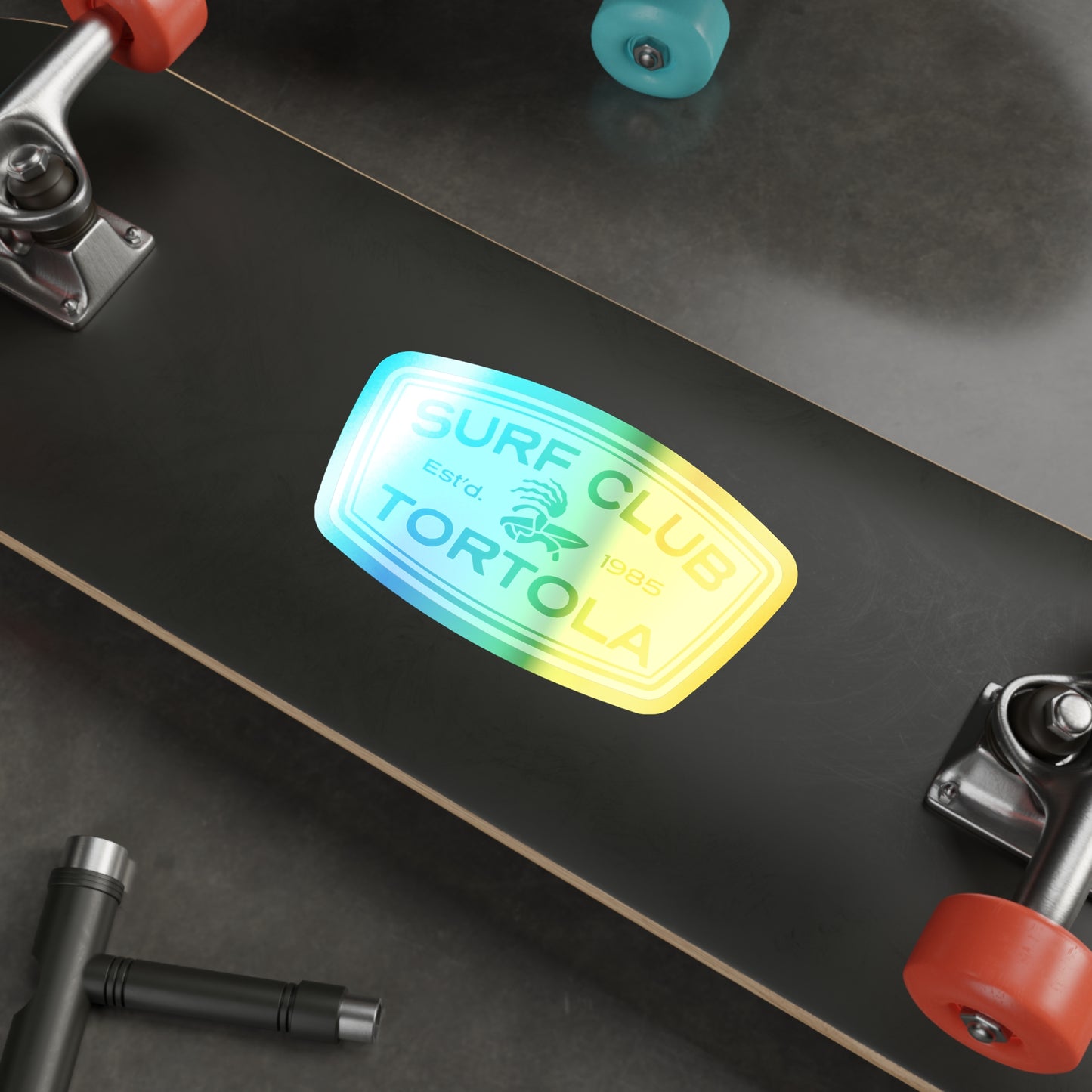 “Surf Club Tortola” Holographic Die-cut Sticker