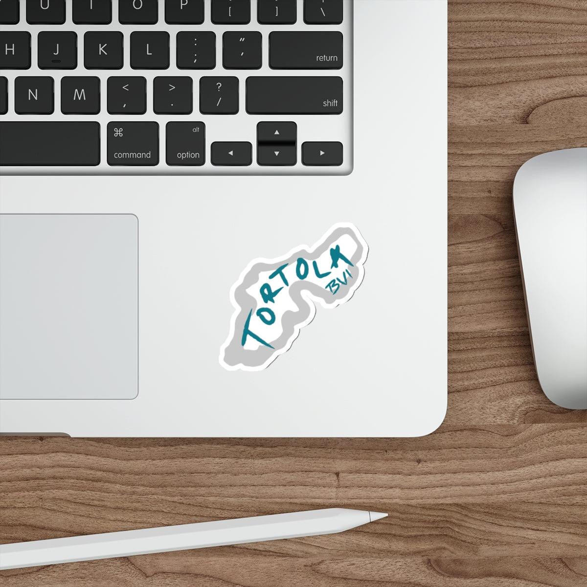 "Tortola Outline" (Teal) Die-Cut Sticker