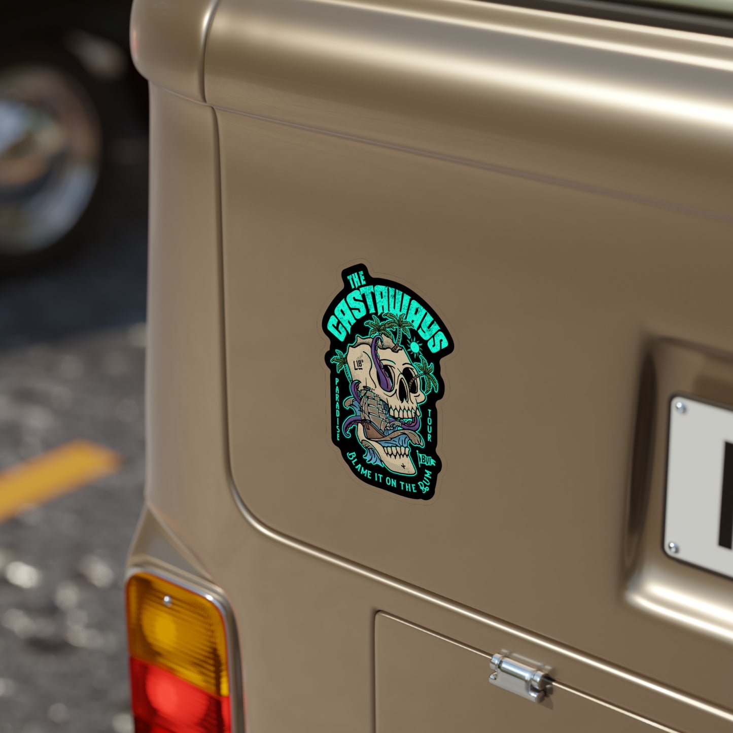 "The Castaways" (Black) Transparent Outdoor Die-Cut Sticker