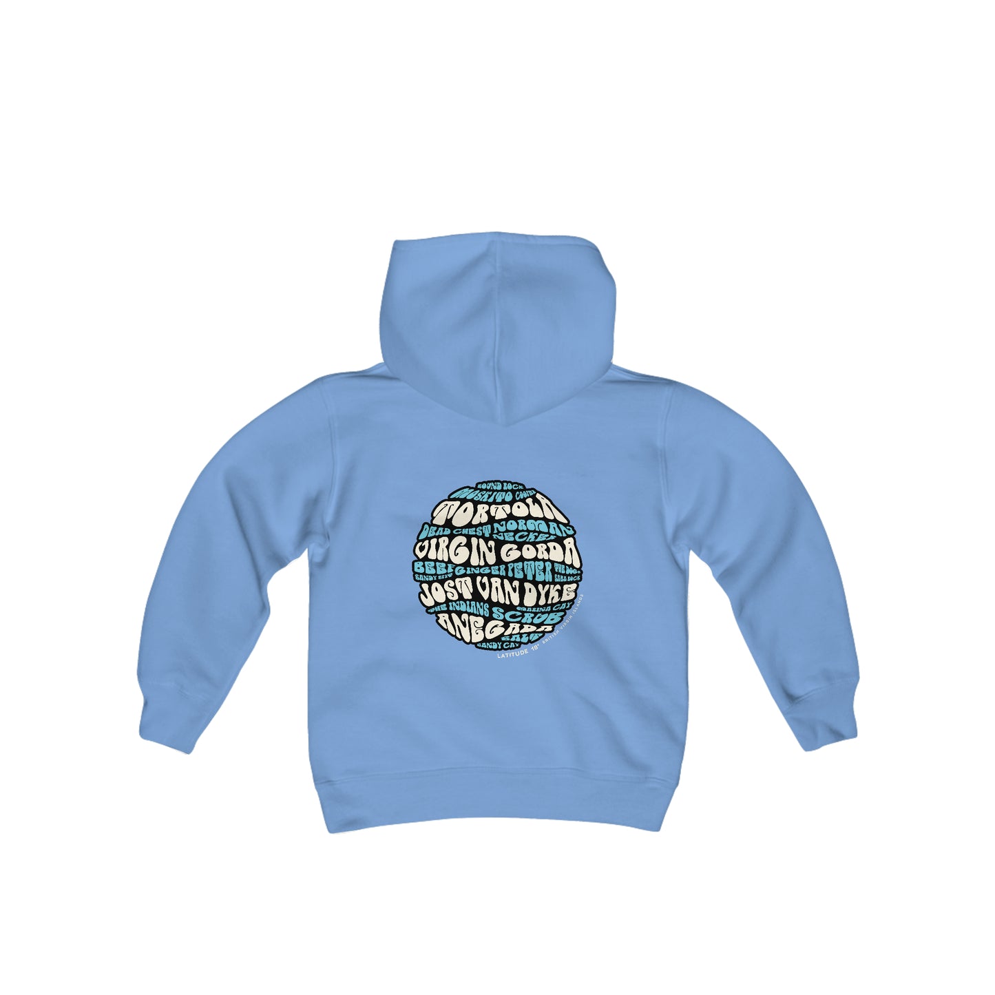 "BVI Island Names" Youth Heavy Blend Hooded Sweatshirt