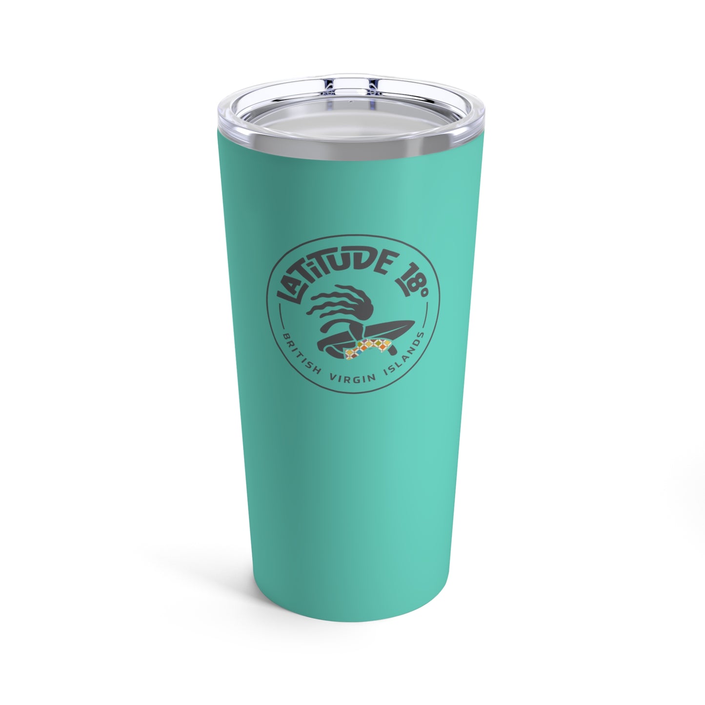"Latitude 18º BVI" (Aqua) SS Tumbler 20oz