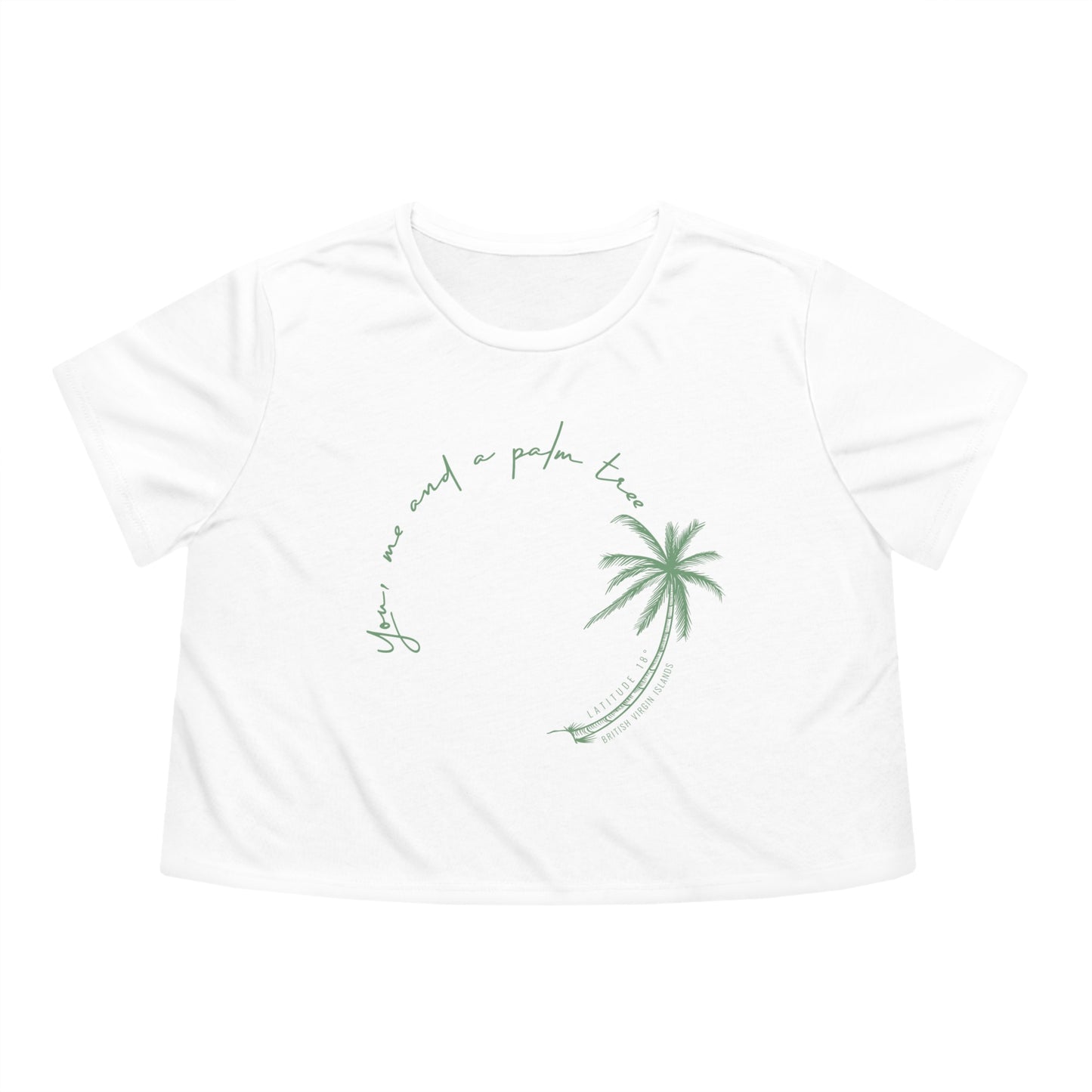 "You, Me, Palm Tree” Women's Flowy Cropped Tee
