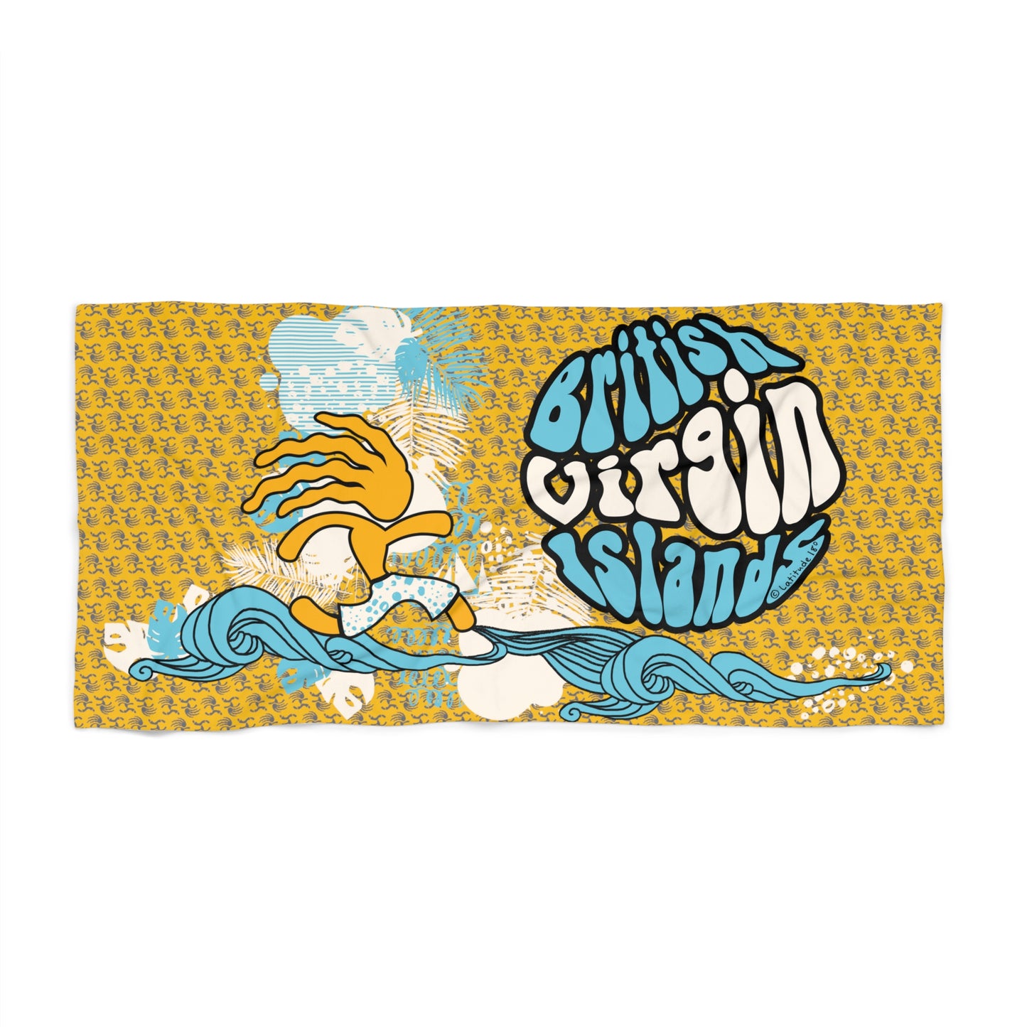 "L18º Surfer Dude" Beach Towel (Yellow)