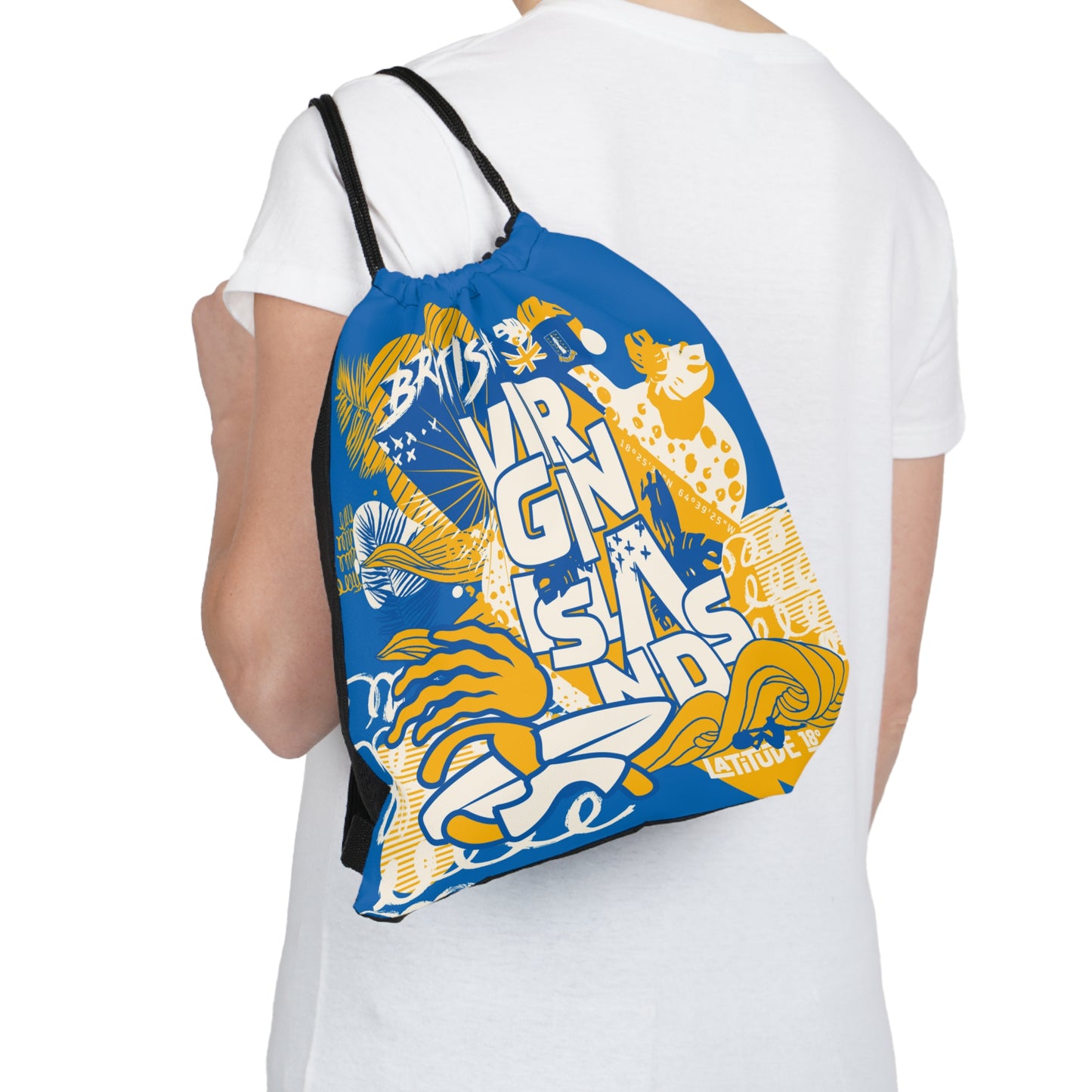 "BVI - For Island Life" Outdoor Drawstring Bag