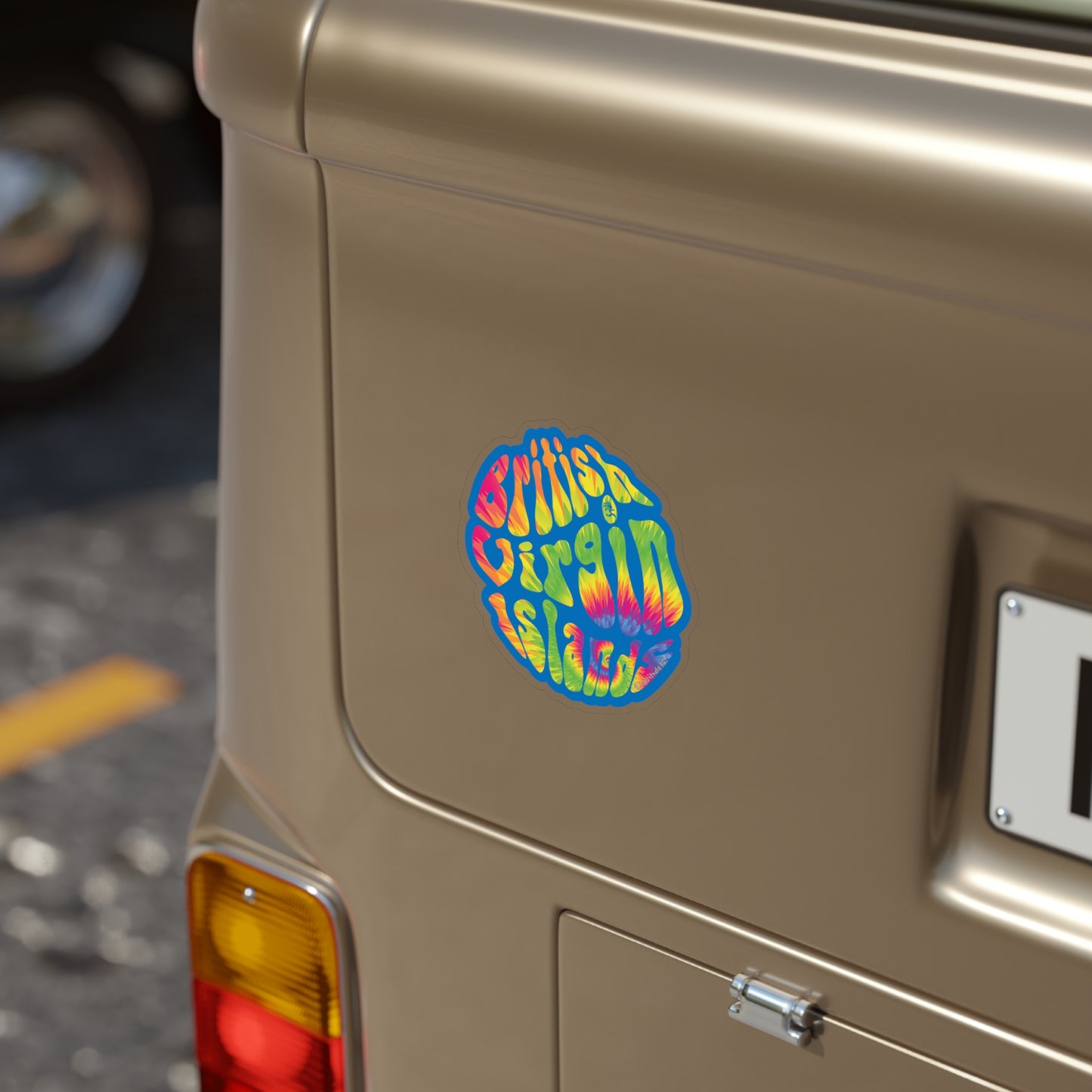 "BVI Tie-Dye" Transparent Outdoor Die-Cut Sticker