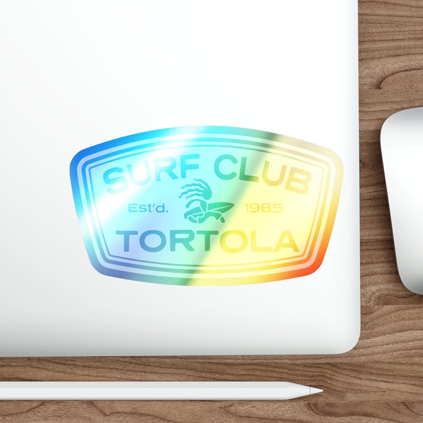 “Surf Club Tortola” Holographic Die-cut Sticker