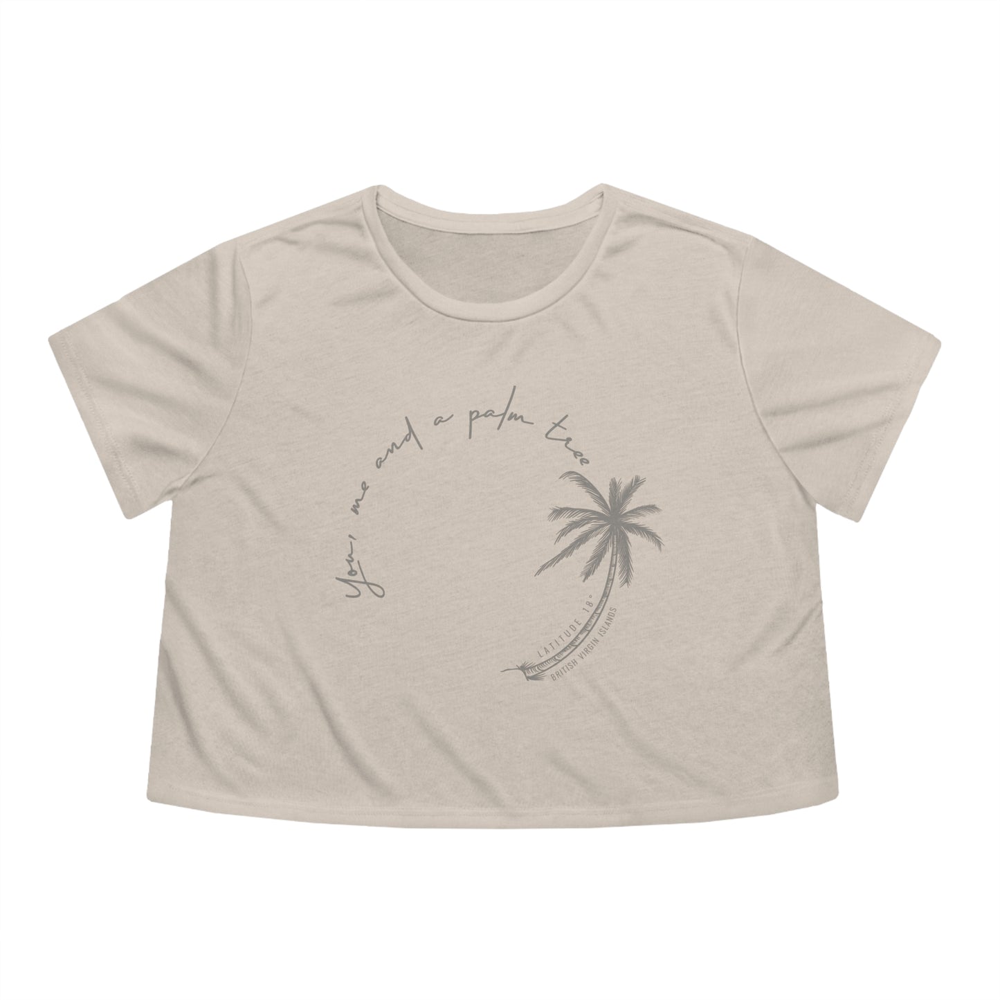 "You, Me, Palm Tree” Women's Flowy Cropped Tee