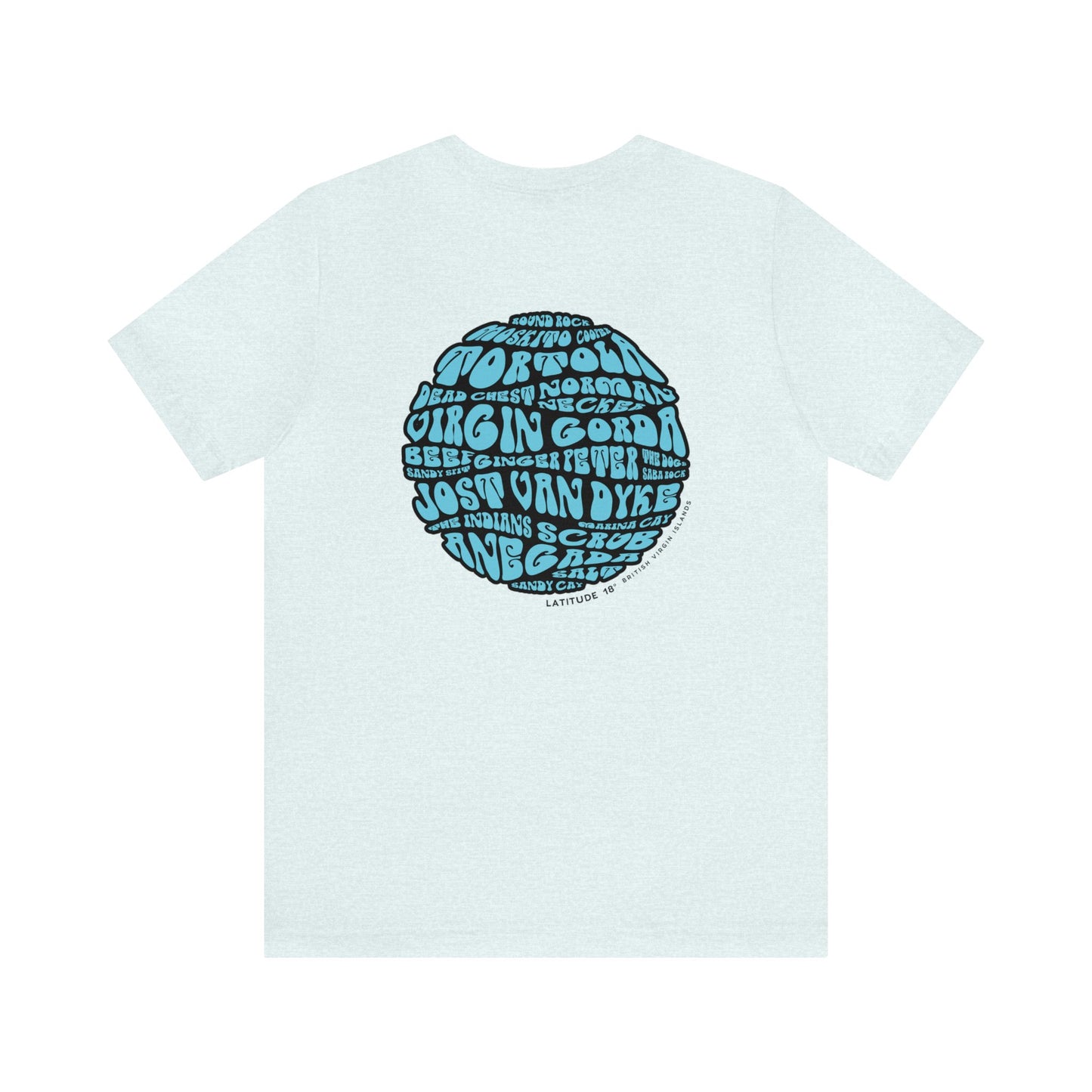 "BVI Bubble - Island Names" (Outline) Unisex S/S Tee