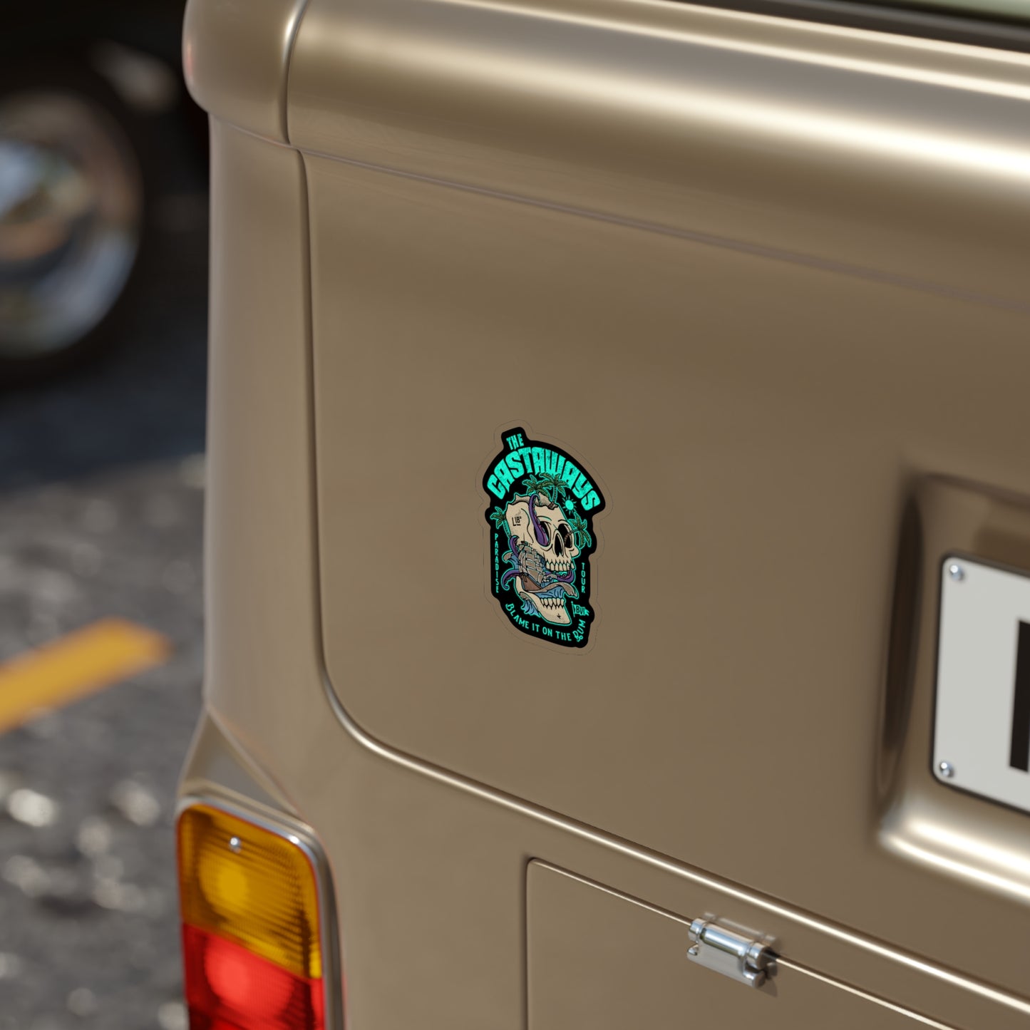 "The Castaways" (Black) Transparent Outdoor Die-Cut Sticker
