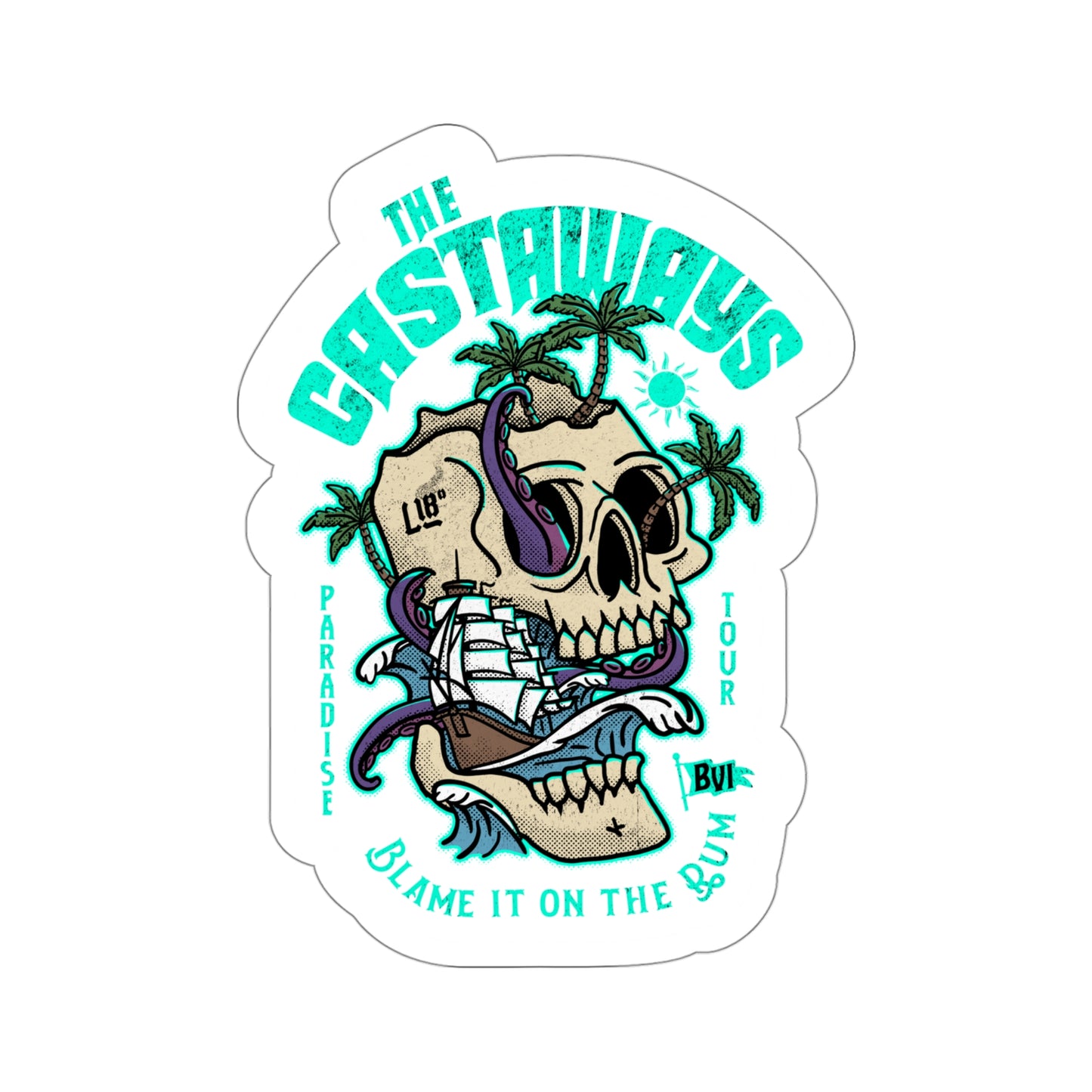 "The Castaways" (White) Die-Cut Sticker