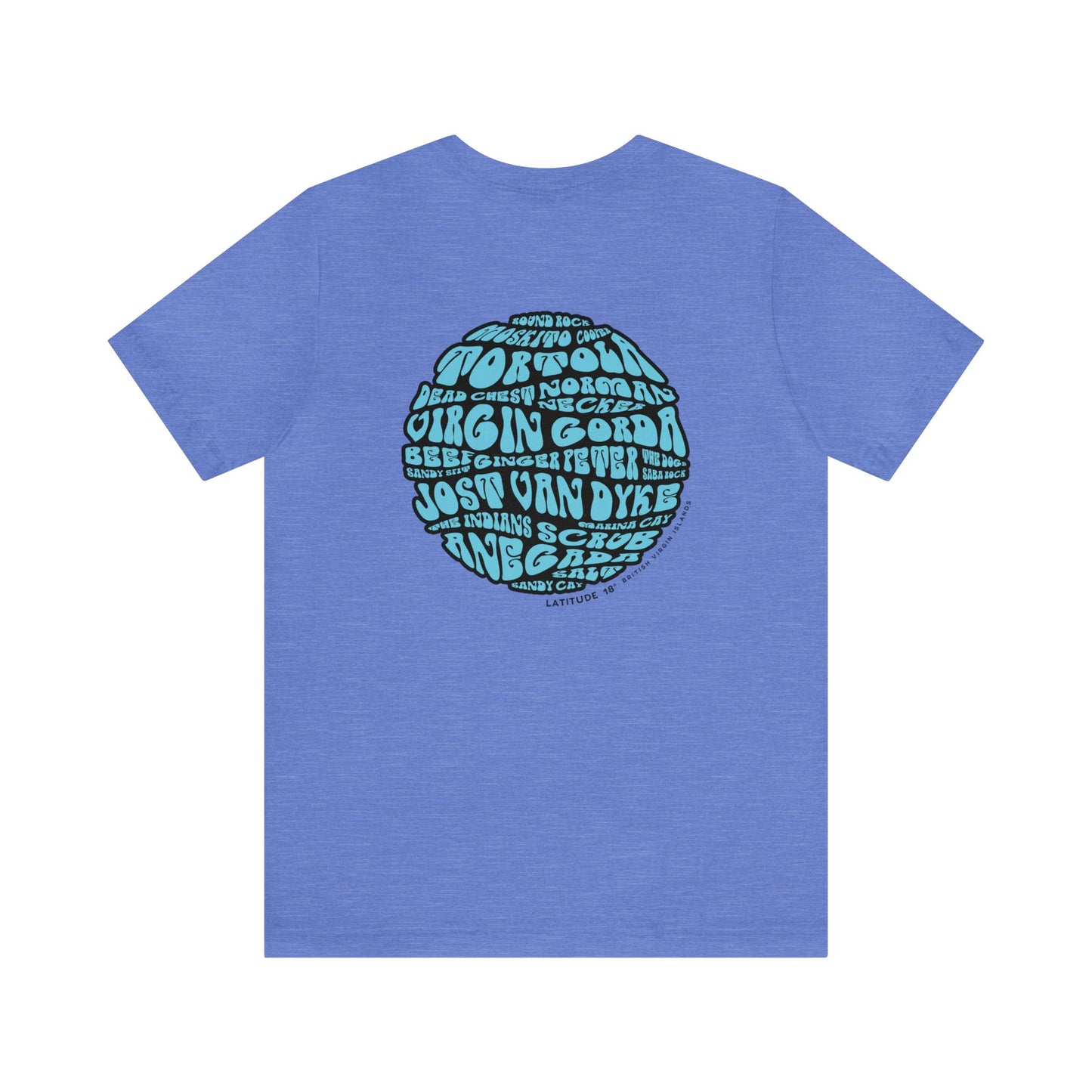 "BVI Bubble - Island Names" (Outline) Unisex S/S Tee