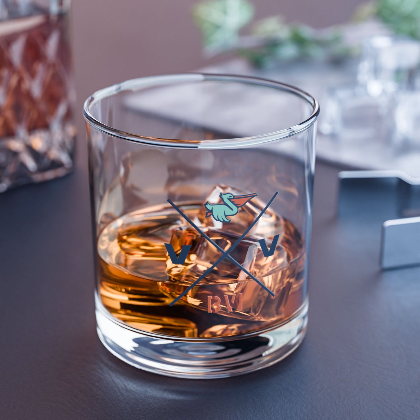 Virgin Vibes® | BVI Rocks Glass - Perfect Gift for Home Bar, Unique BVI Drinkware