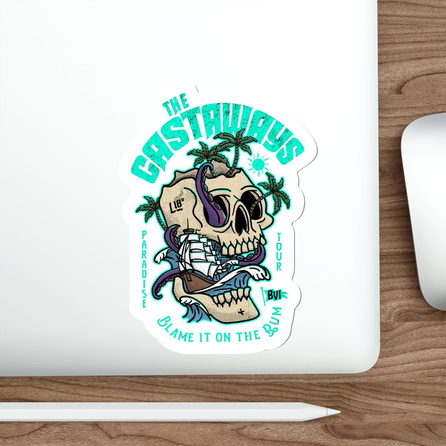 "The Castaways" (White) Die-Cut Sticker
