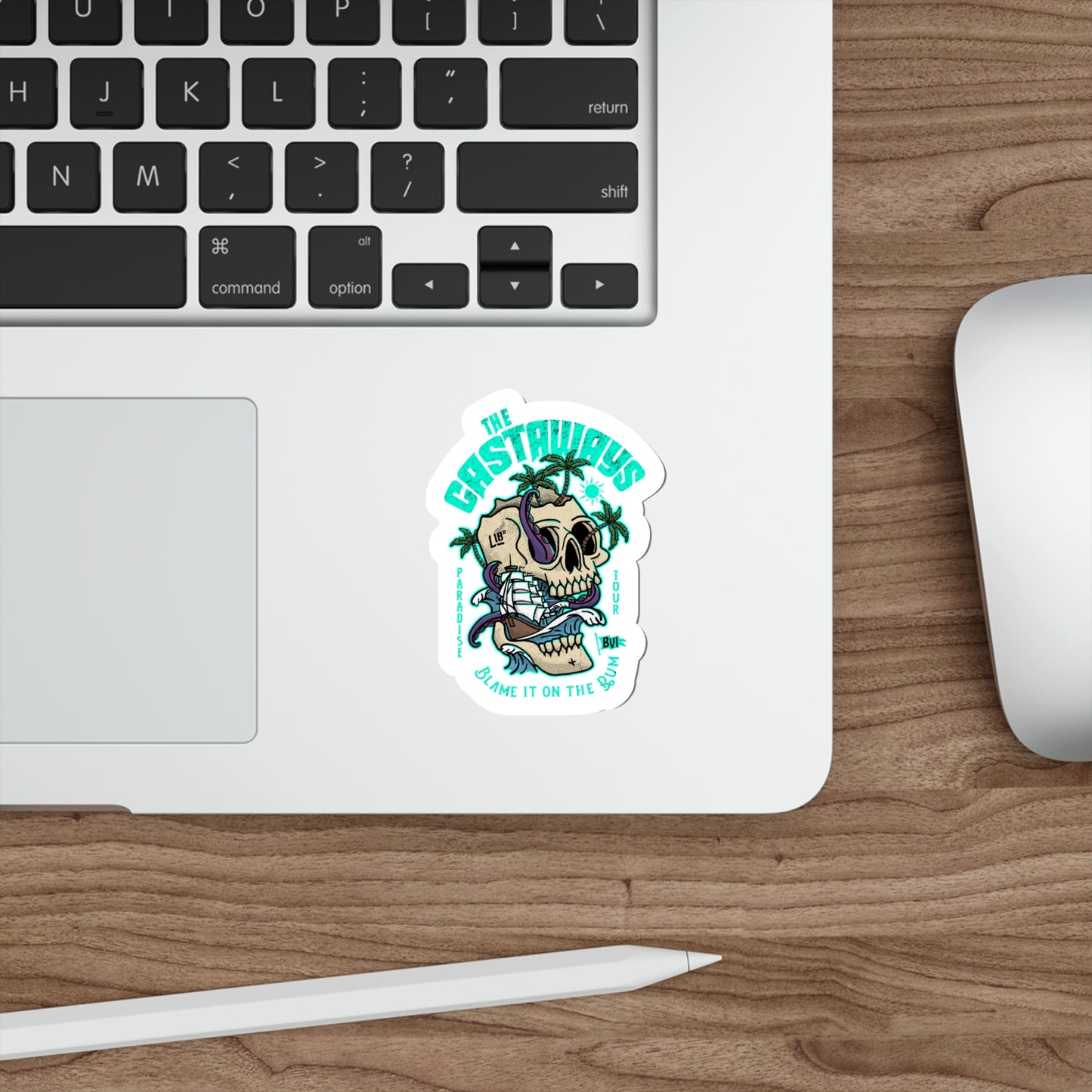 "The Castaways" (White) Die-Cut Sticker