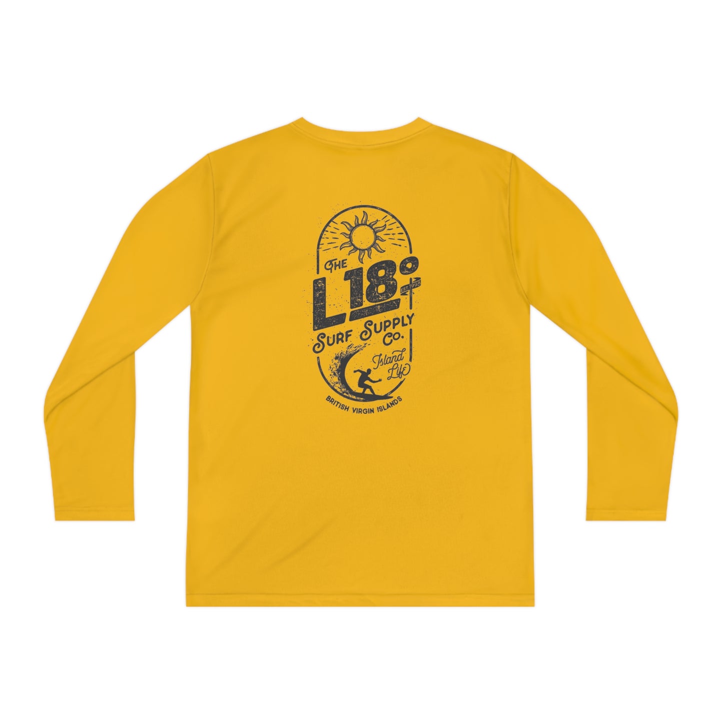 "L18º Surf Supply Co. | Surfing the Line" Youth L/S Performance Tee