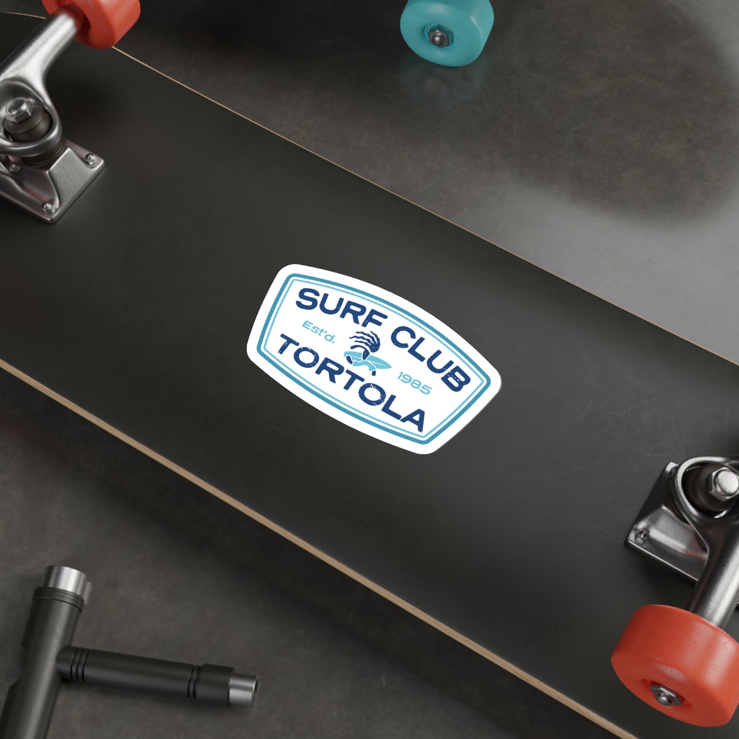 "Surf Club Tortola" (Tonal Blue) Die-Cut Sticker
